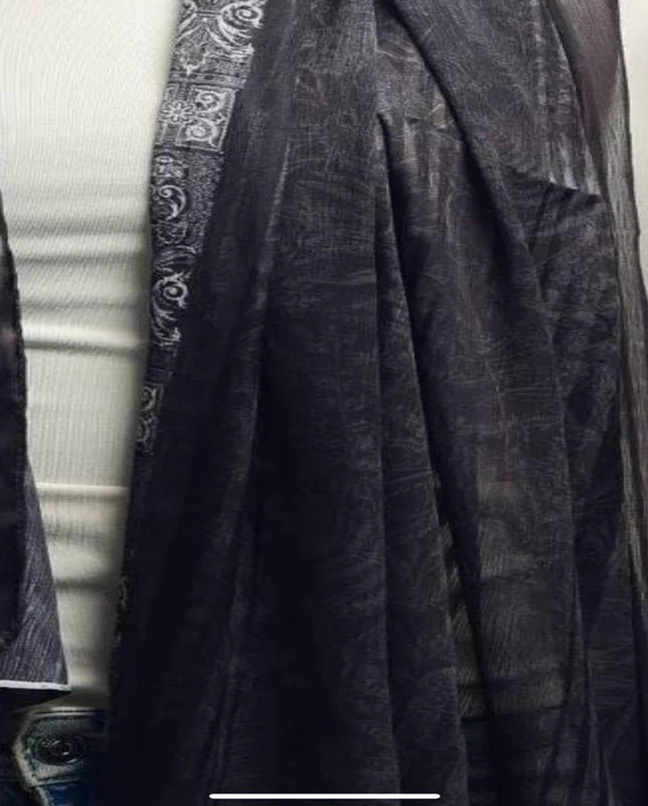 Dark Silver Dubetta x satin Scarf