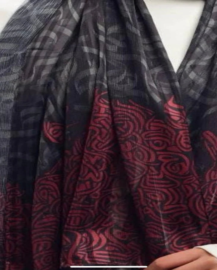 Dark Rose Dubetta x satin Scarf
