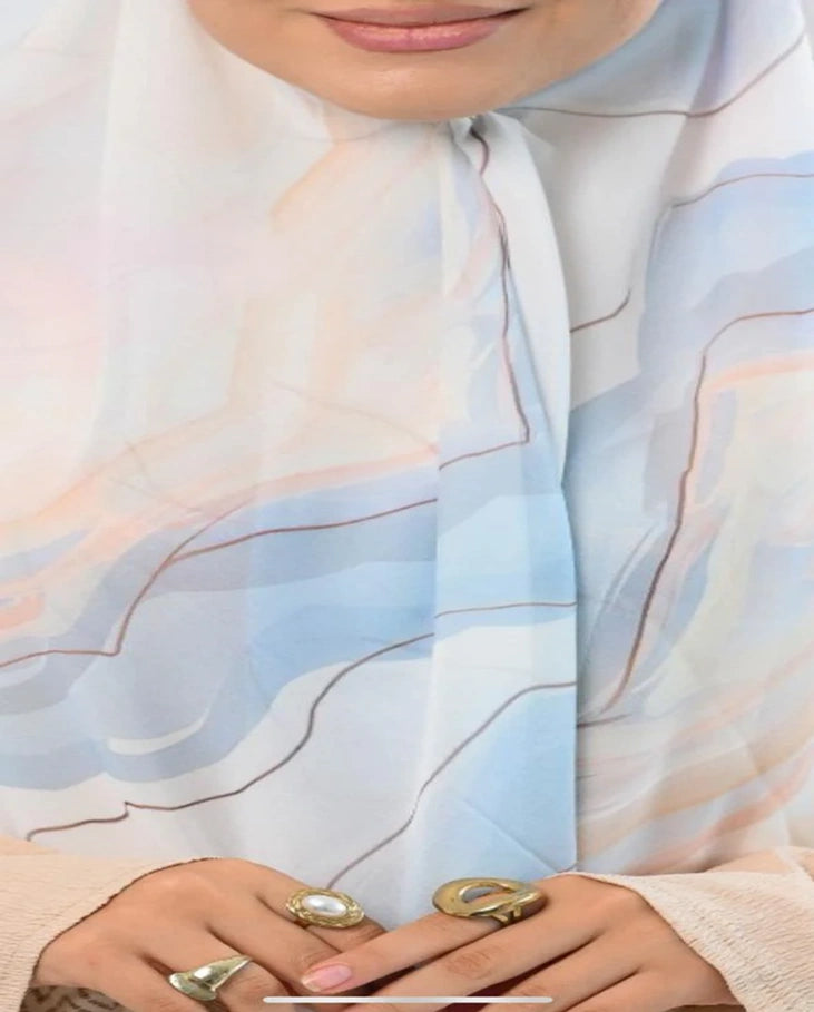 Pastel Waves Khimar Malezy