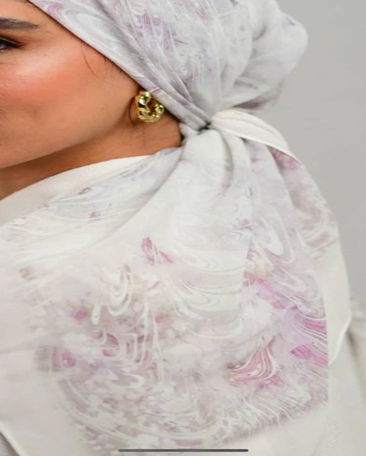 Printed Square Chiffon Scarf