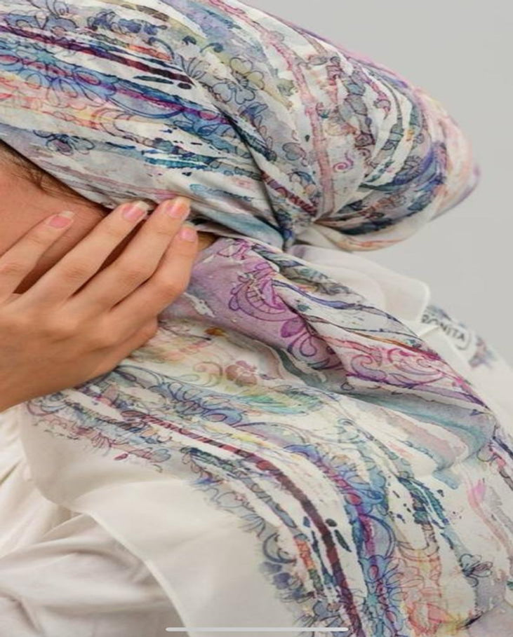 Printed Square Chiffon Scarf