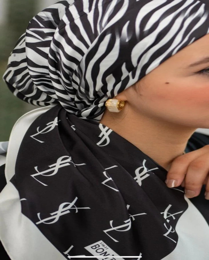 Printed Satin Square Scarf