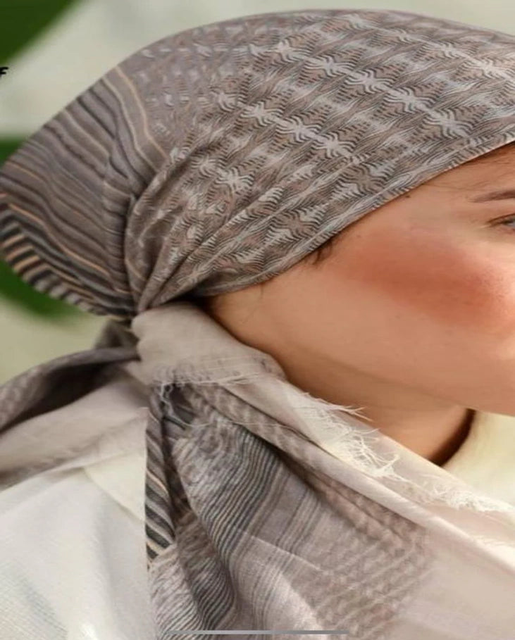 Printed Cotton Square Scarf