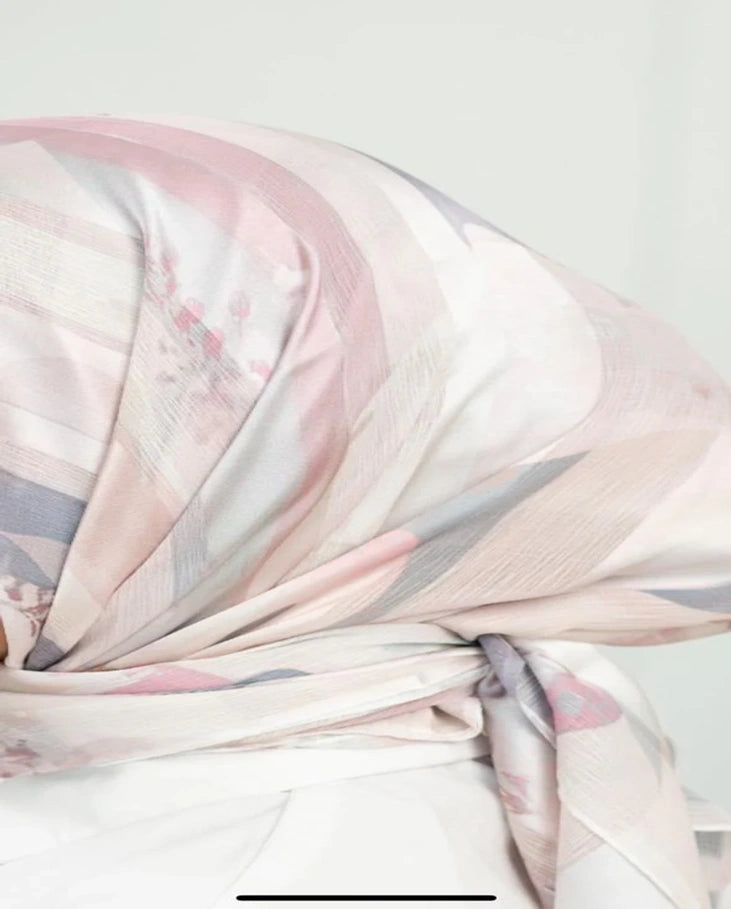 Printed Dubetta x Satin Square Scarf