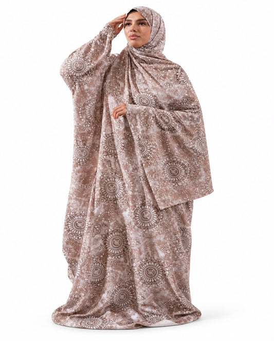 Taupe Mandala Satin Isdal