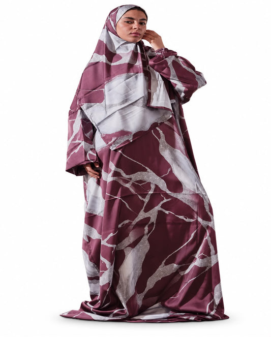 Burgundy Marble  Satin Isdal