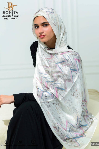 Zigzag Pastel Dubetta x satin Scarf