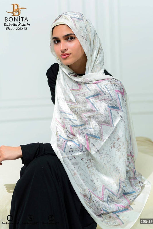 Zigzag Pastel Dubetta x satin Scarf