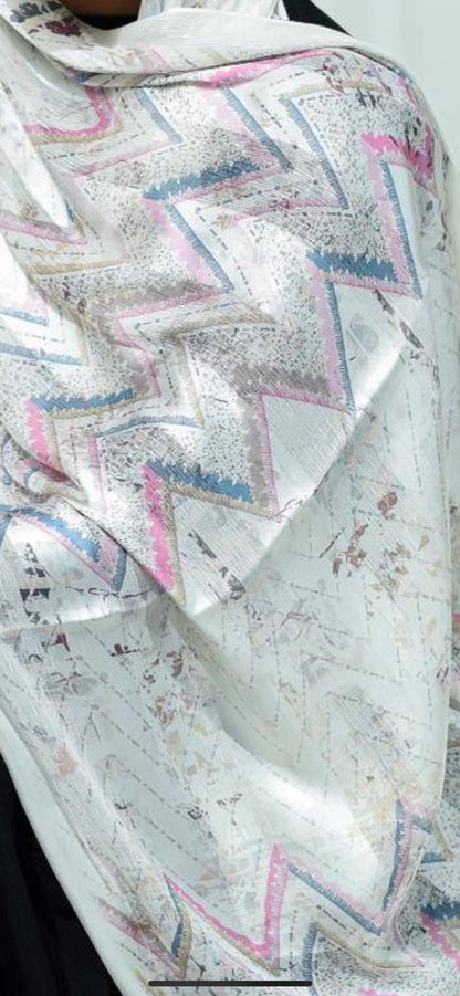 Zigzag Pastel Dubetta x satin Scarf