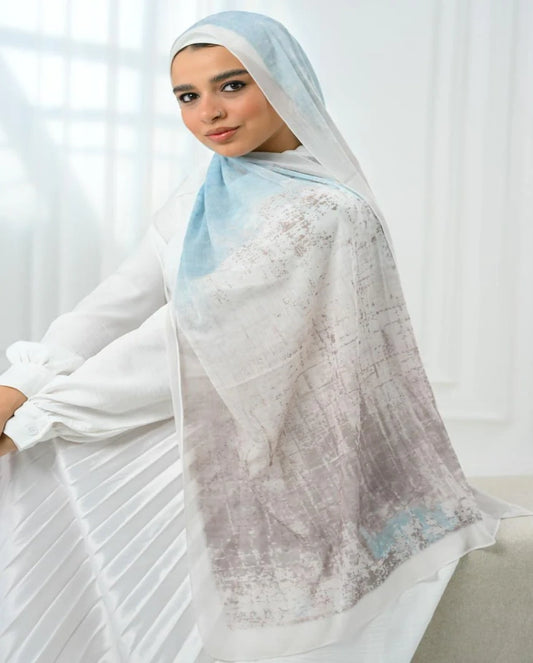 Sky Beige Grandient Dubetta Scarf