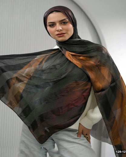 Midnight Burgundy Dubetta X Satin Scarf