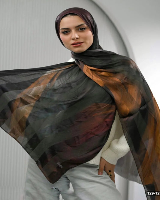 Midnight Burgundy Dubetta X Satin Scarf