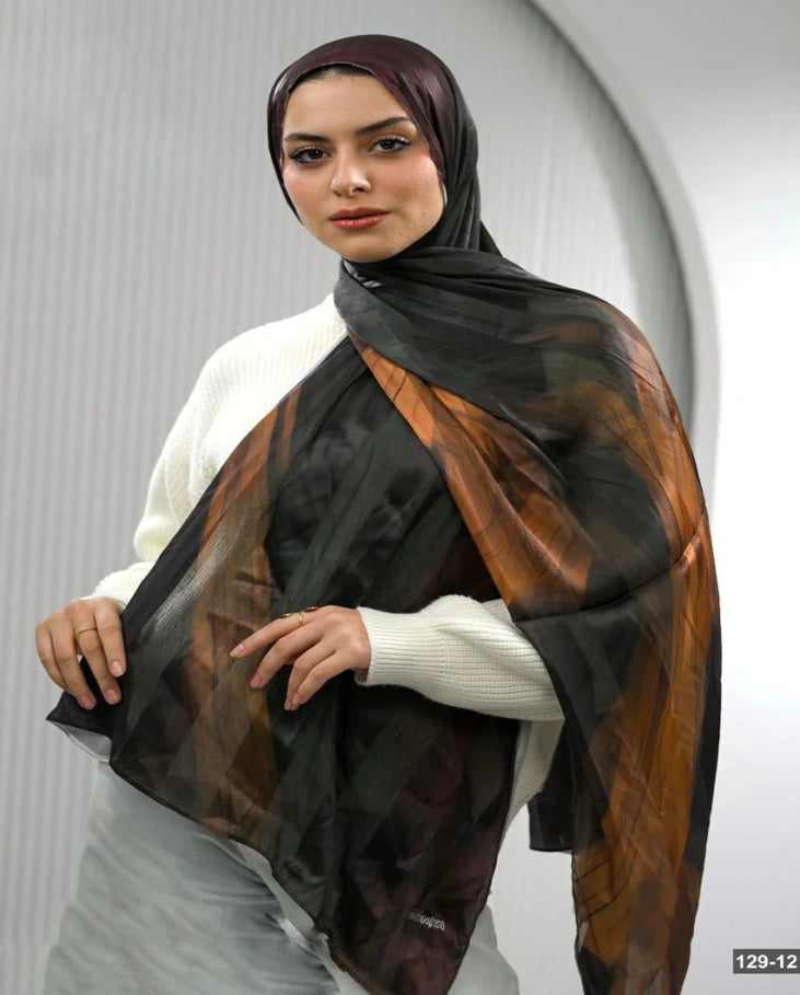 Midnight Burgundy Dubetta X Satin Scarf