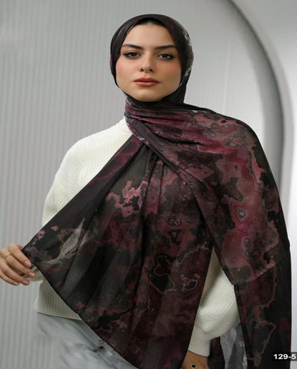Midnight Burgundy Dubetta X Satin Scarf