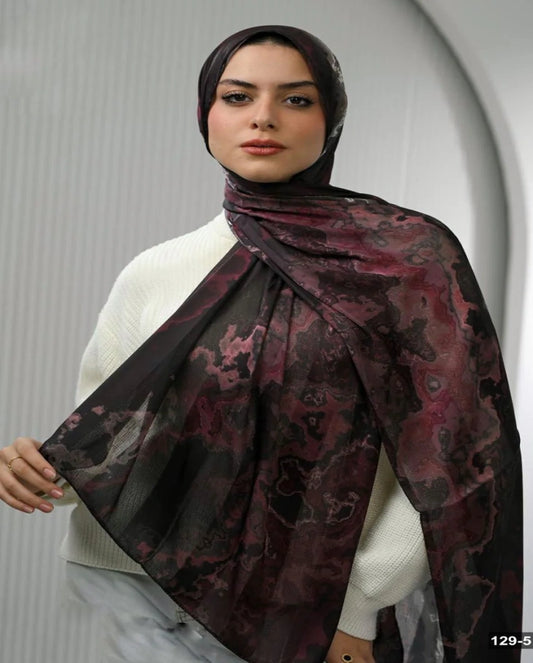 Midnight Burgundy Dubetta X Satin Scarf