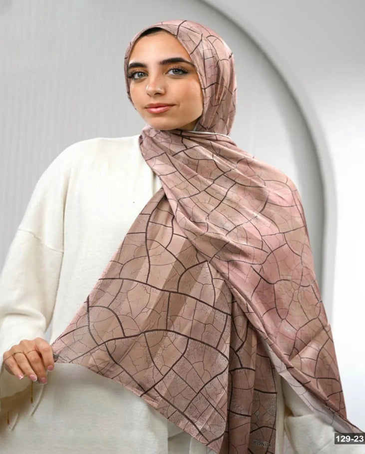 Nude Mosaic Dubetta X Satin Scarf