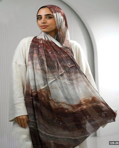Brown Sunset Dubetta X Satin Scarf