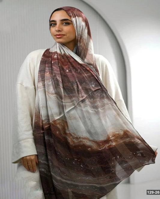 Brown Sunset Dubetta X Satin Scarf