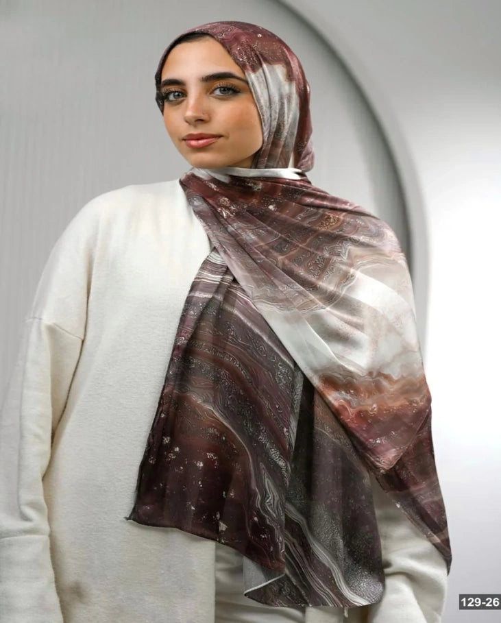 Brown Sunset Dubetta X Satin Scarf