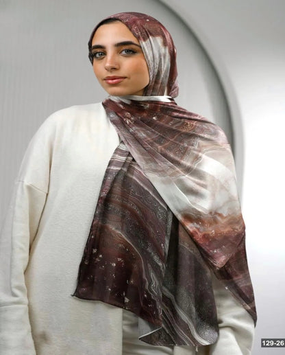 Brown Sunset Dubetta X Satin Scarf