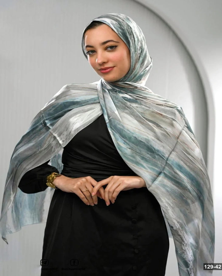 Mint Marble Dubetta X Satin Scarf