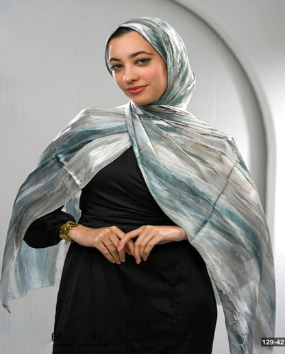 Mint Marble Dubetta X Satin Scarf