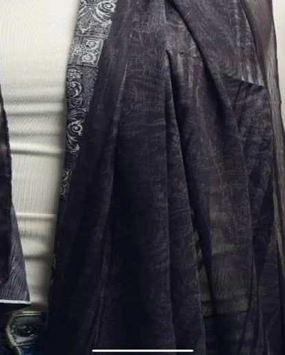 Dark Silver Dubetta x satin Scarf