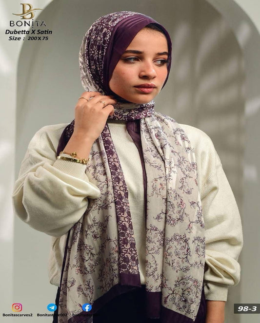 Lilac Garden Dubetta x satin Scarf