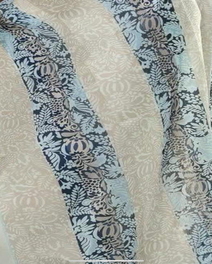 Baby Blue Stripes Dubetta x satin Scarf