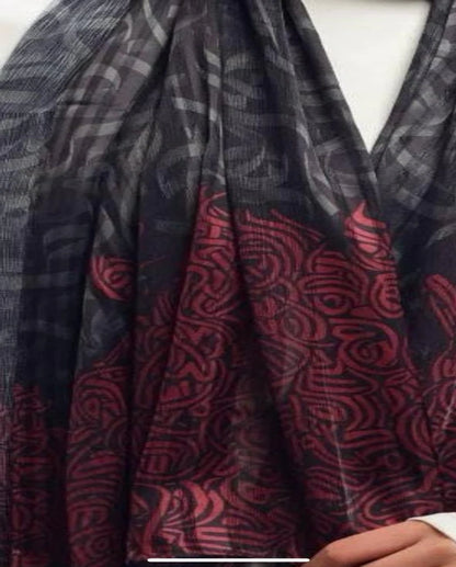 Dark Rose Dubetta x satin Scarf