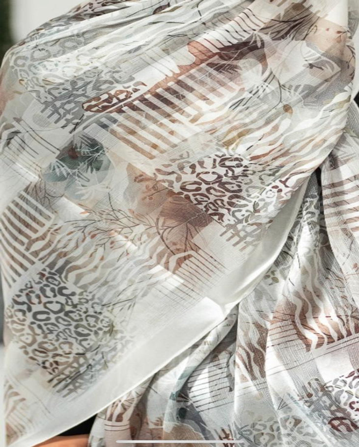 Broken Grey Dubetta x satin Scarf