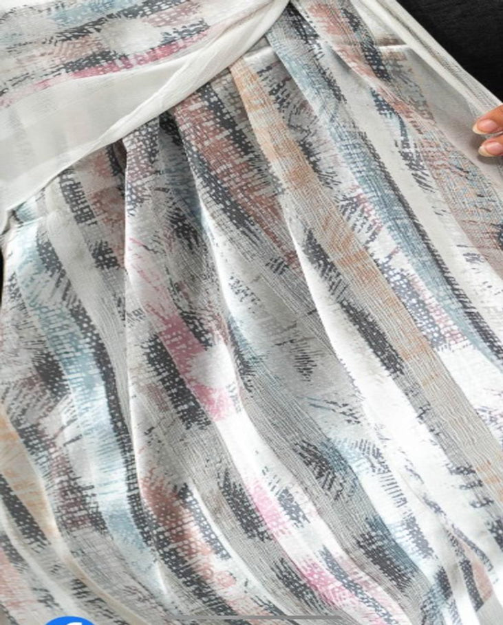 Stripe Elegance Dubetta x satin Scarf