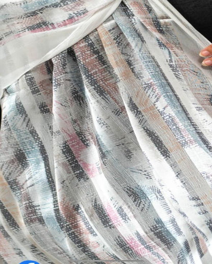 Stripe Elegance Dubetta x satin Scarf