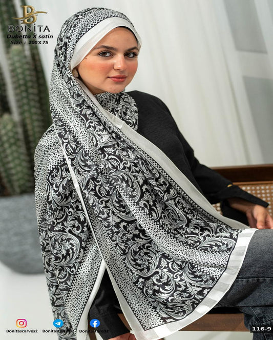 Black Orchid Dubetta x satin Scarf