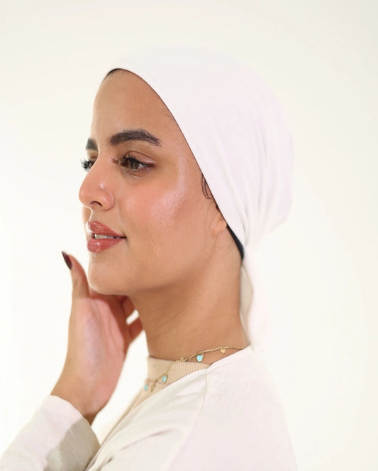No Thread Cap With Tie-back : Off white