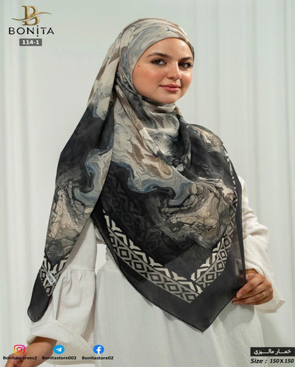 Marble Dark Gold Khimar Malezy