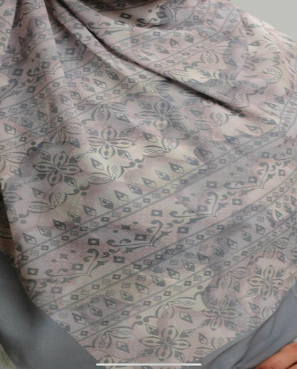 Smoky Rose Gray Khimar Malezy