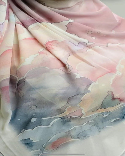 Cloudy Pastel Khimar Malezy