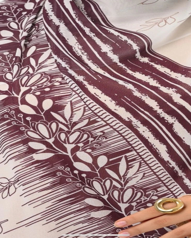 Soft Burgundy Beige Khimar Malezy
