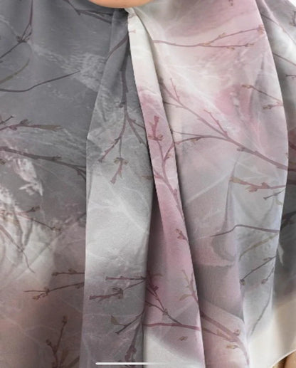 Silver Mauve Khimar Malezy
