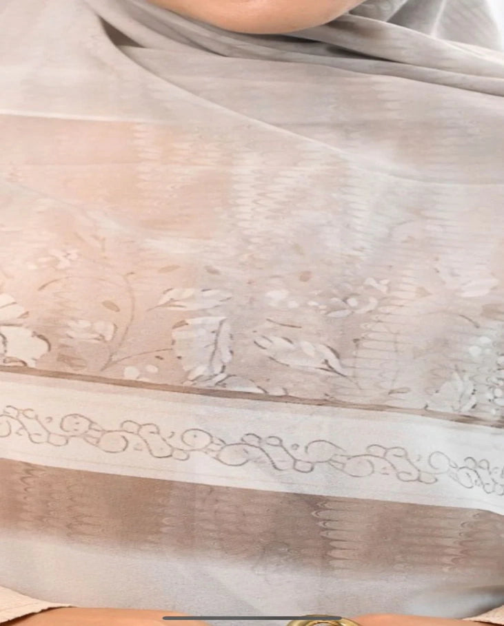 Soft Mocha Beige Khimar Malezy