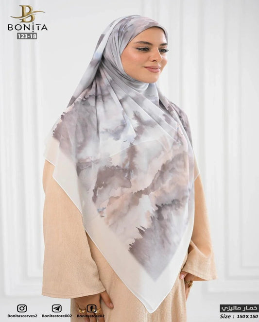 Cloudy Gray Khimar Malezy