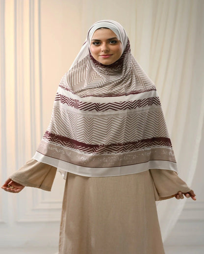 Zigzag Burgundy Khimar