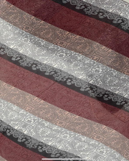 Burgundy Grey Khimar