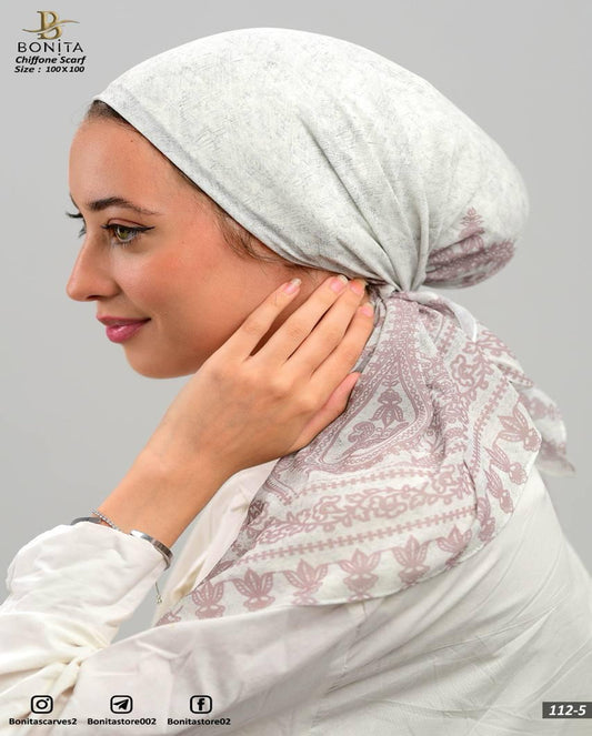 Printed Square Chiffon Scarf