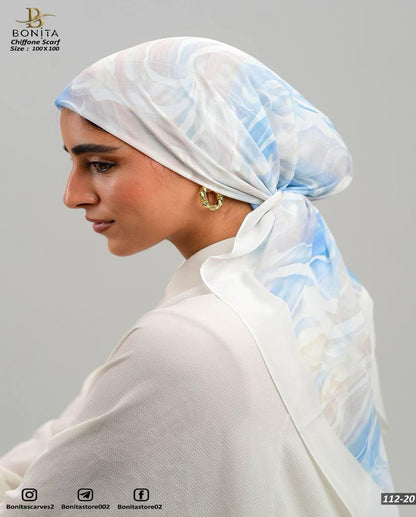 Printed Square Chiffon Scarf