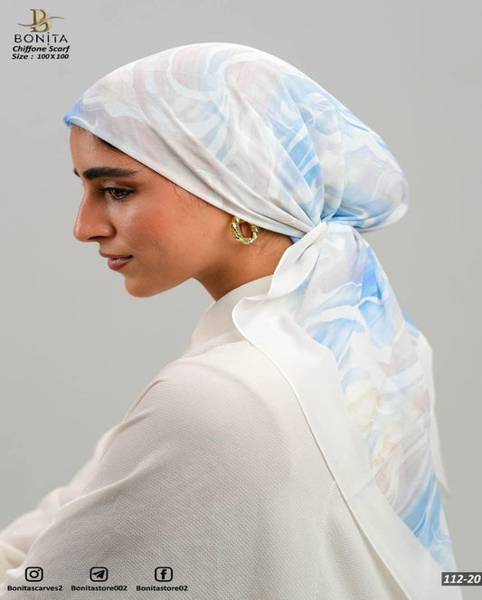 Printed Square Chiffon Scarf
