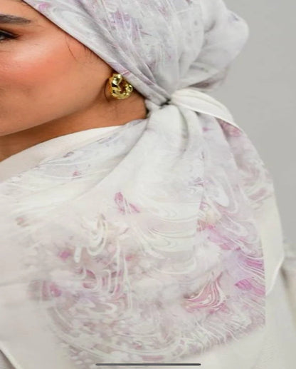 Printed Square Chiffon Scarf