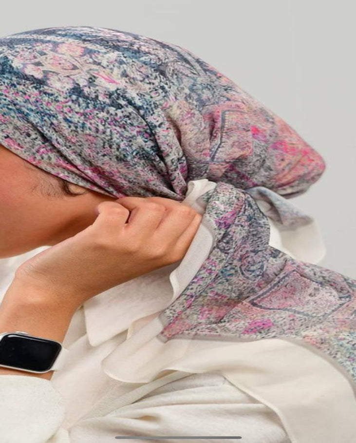 Printed Square Chiffon Scarf
