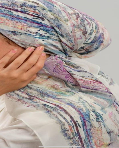 Printed Square Chiffon Scarf